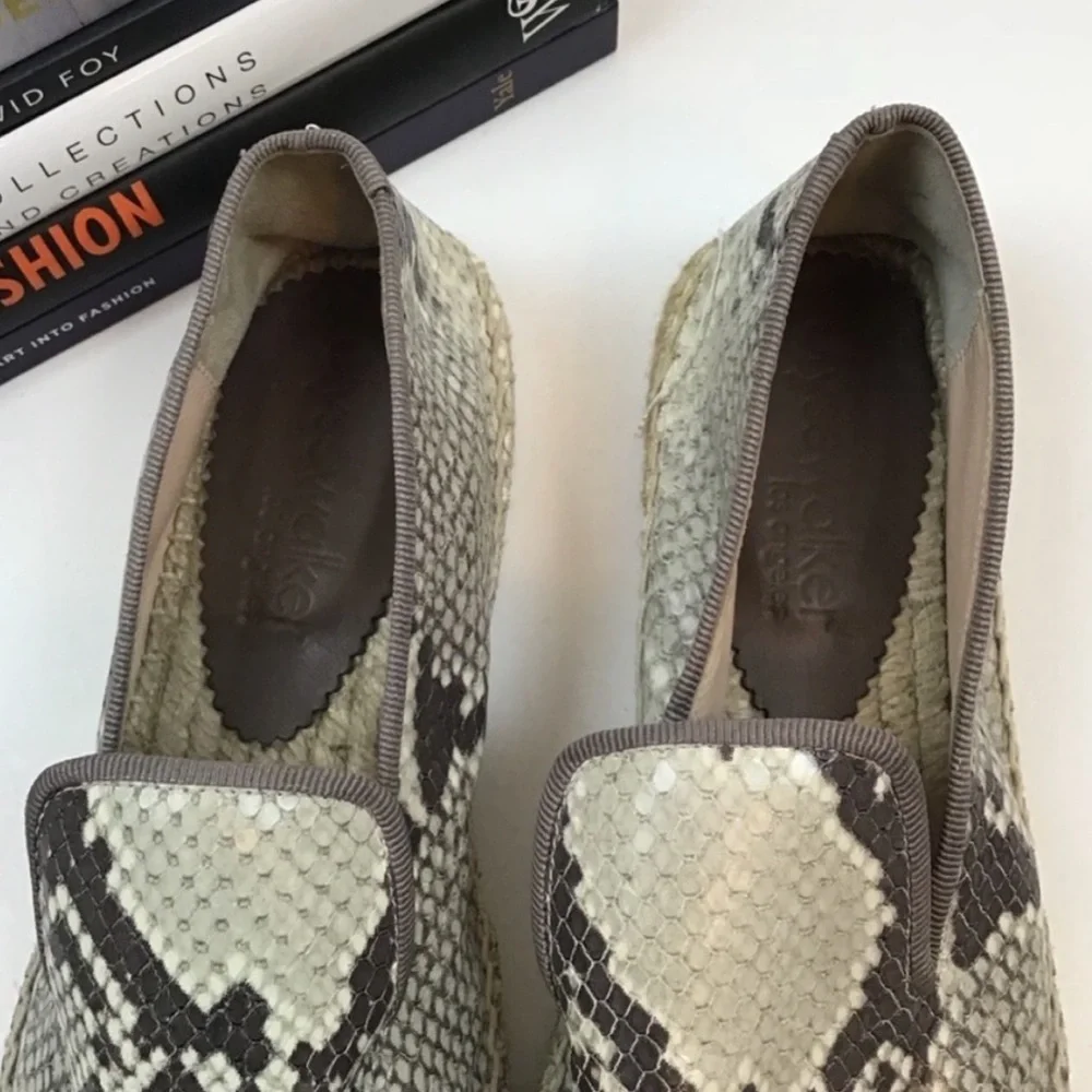 Elyse Walker Flats Blair Espadrille Snake Slip On Shoes
